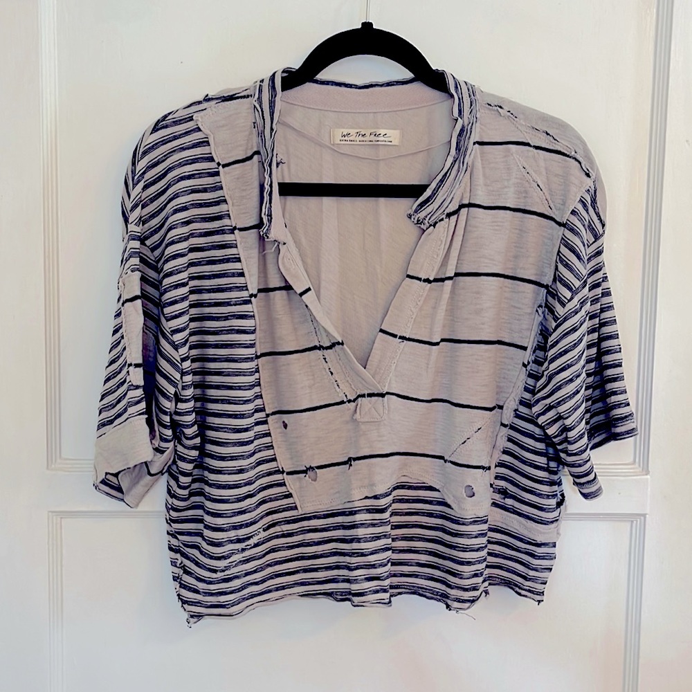 Free People distressed cropped tee
